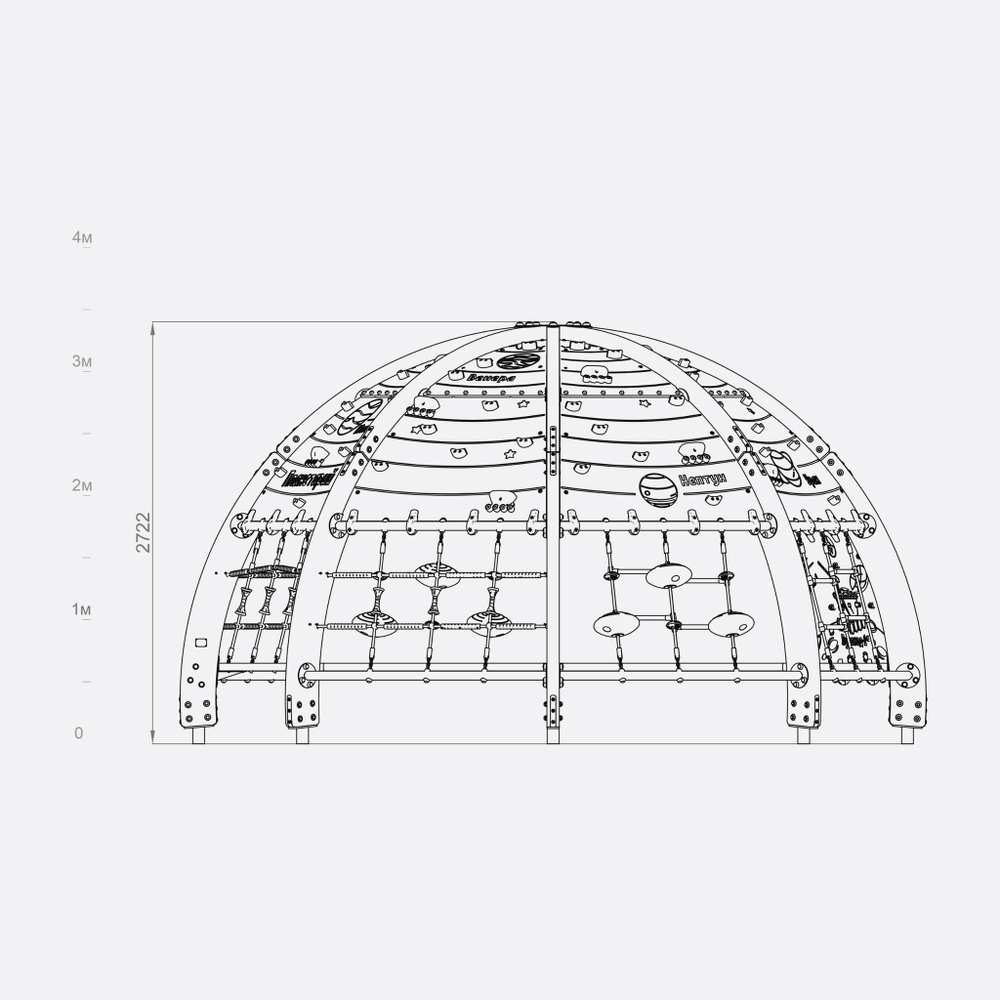 Канатная конструкция «LA-00.23» для детских площадок