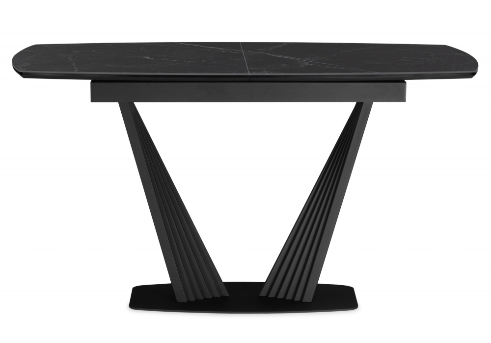 Керамический стол Woodville Вейл 160(205)х89 черный мрамор shakespeare black, черный