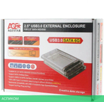 Бокс для накопителя AgeStar 3UB2P4C прозрачный