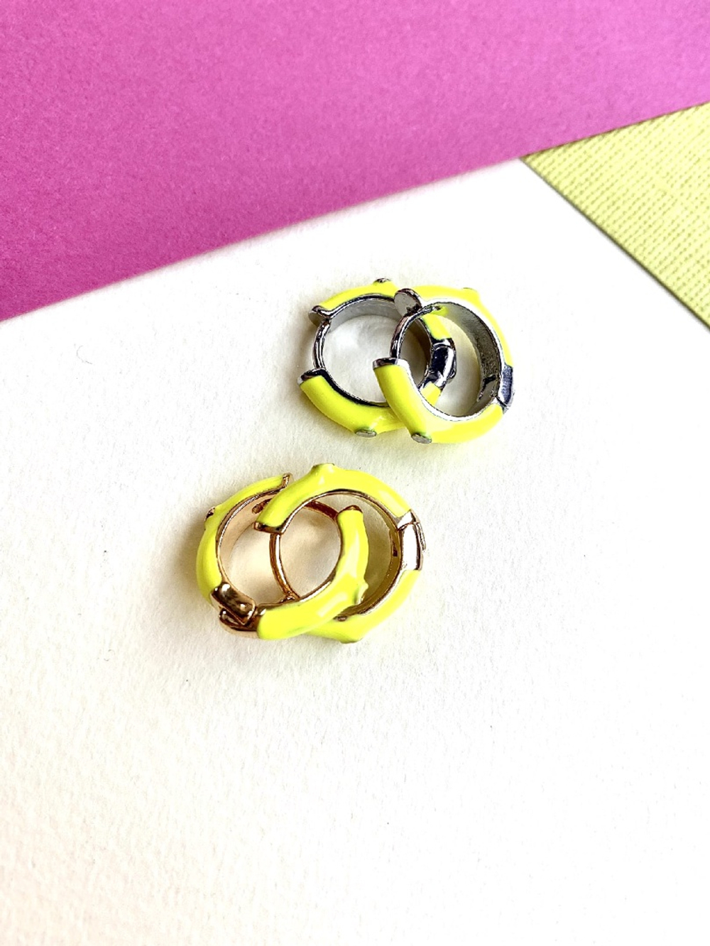 123Л-з Швензы-Конго, эмаль лимонная 17мм, позолота, пара