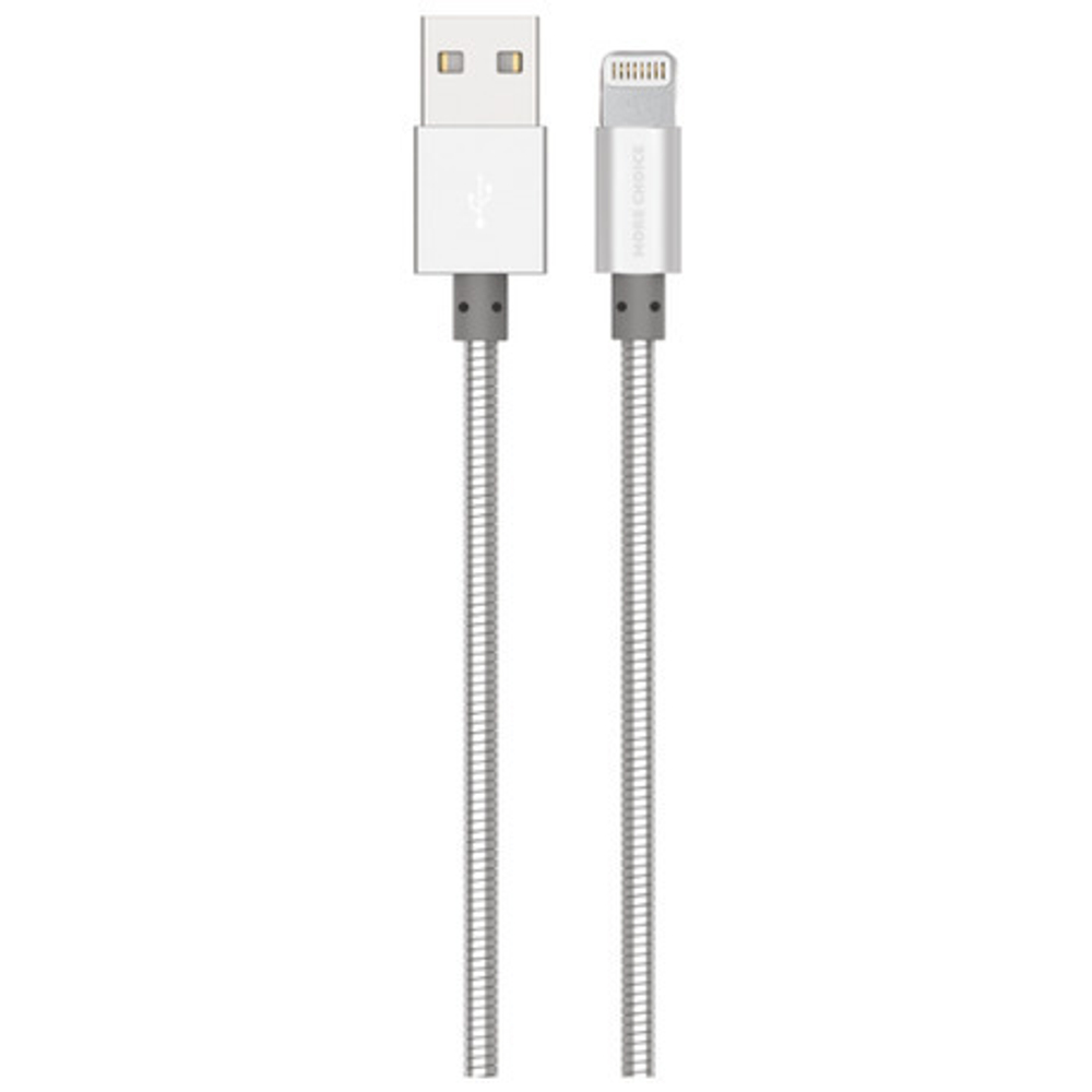 Кабель 1m USB/Lightning 2.1A K31i армированный More Choice silver