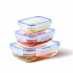 Набор контейнеров 3шт (0,31л, 0,565л, 0,975л) герметичных прямоугольных с защелками