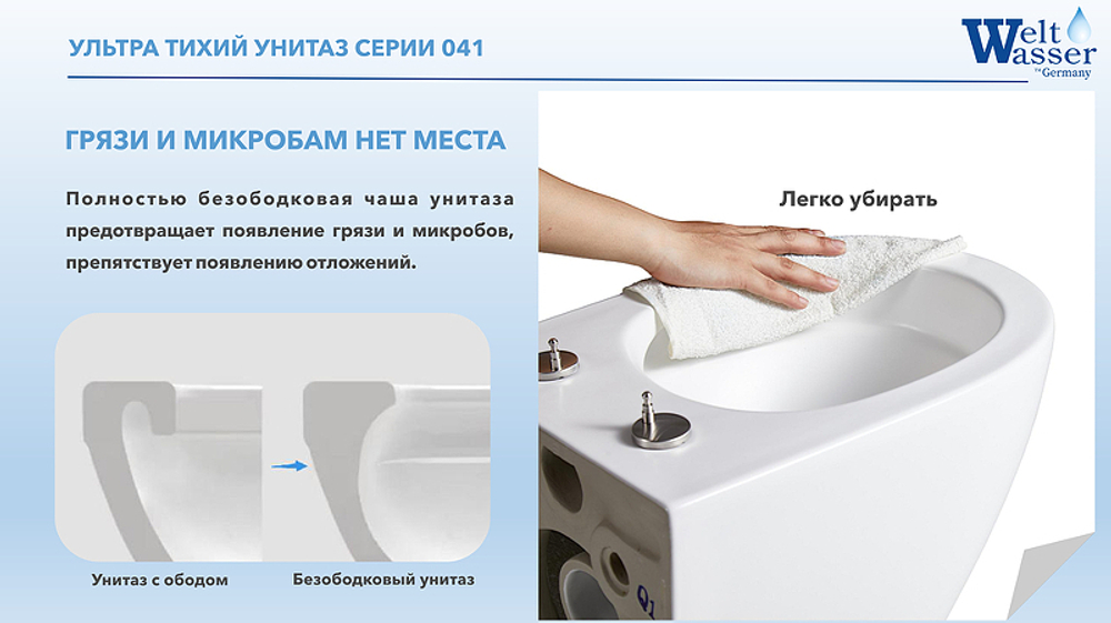 Унитаз WeltWasser Salzbach 041 MT-GR 10000008259 подвесной Серый матовый с сиденьем Микролифт