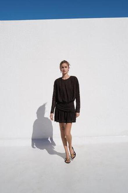 ZARA КРУЖЕВНОЕ ПЛАТЬЕ, ШОКОЛАДНЫЙ