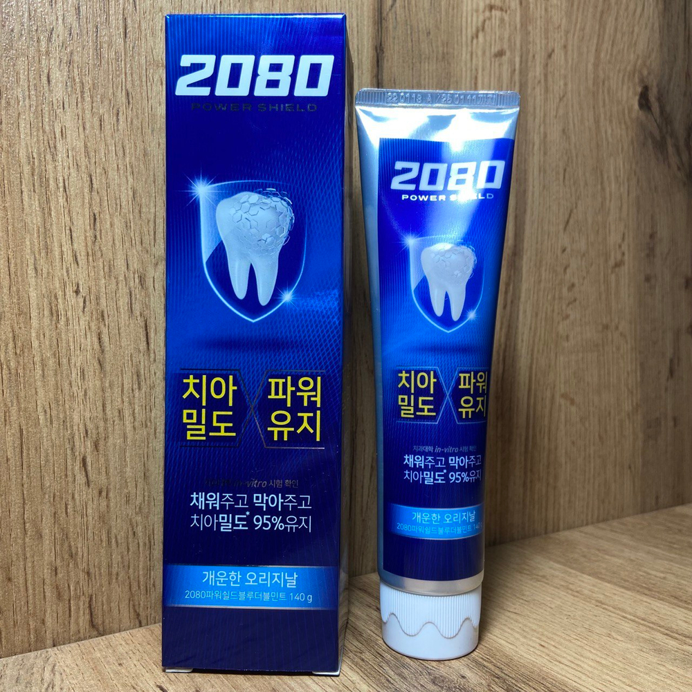Зубная паста Dental Clinic 2080 Power Shield Blue Double Mint Toothpaste двойная мята 140 г