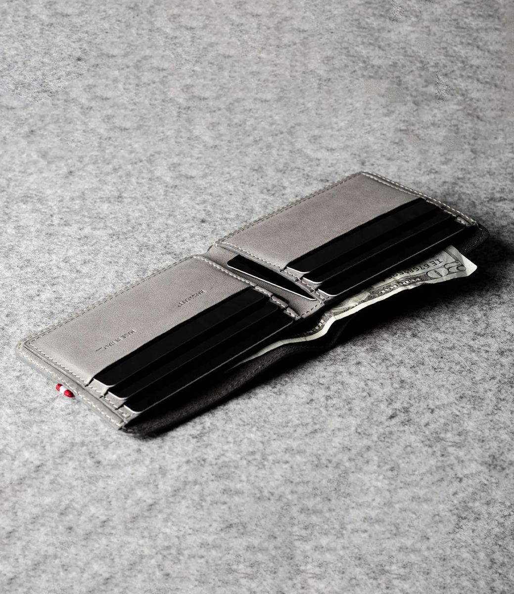 Hard Graft Cash Card Wallet Off Grey — кошелёк из кожи
