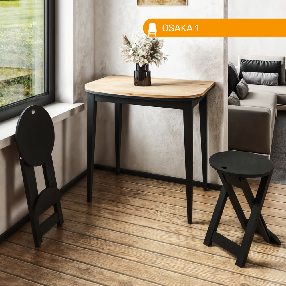 Табурет деревянный ОСАКА 1, цвет черный матовый