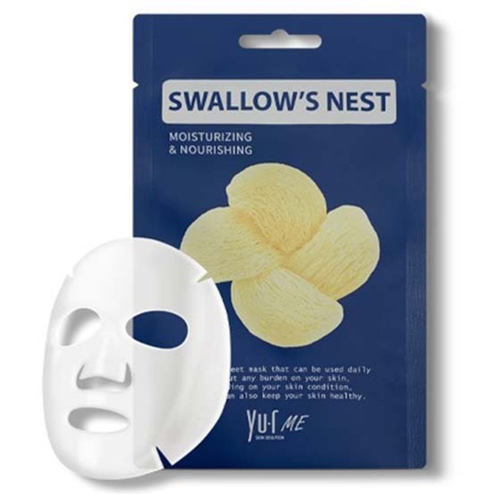 YU.R Тканевая маска для лица с экстрактом ласточкиного гнезда - Me Swallow&#39;s Nest Sheet Mask, 1 шт
