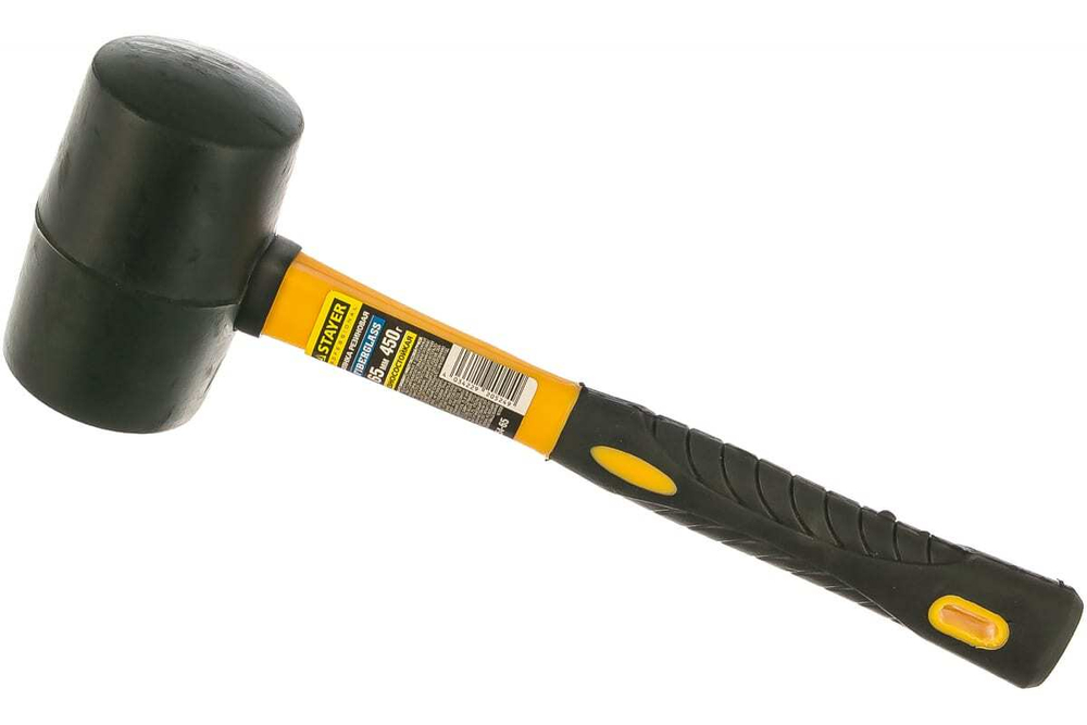 Чёрная резиновая киянка STAYER 450 г 2054-65