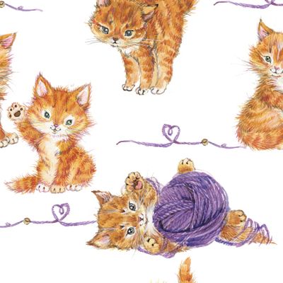 милые котята акварельный принт