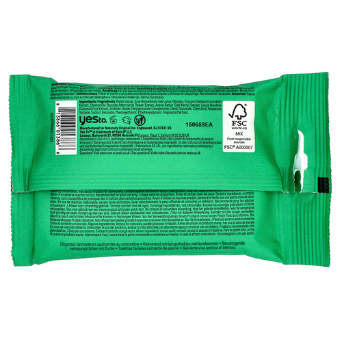 Yes To, Успокаивающие салфетки для лица, для чувствительной кожи, огурцы, 10 салфеток