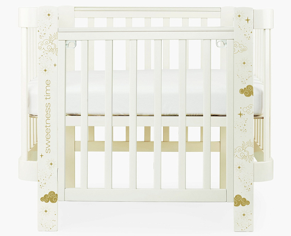 Детская кроватка-трансформер Happy baby Mommy Love в комплекте с расширением 160х70 milky