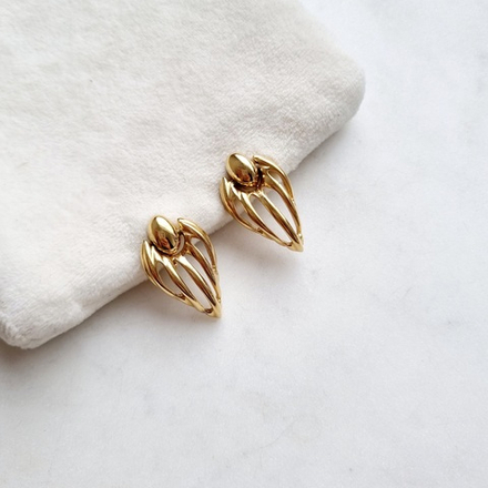 Клипсы золотые треугольники