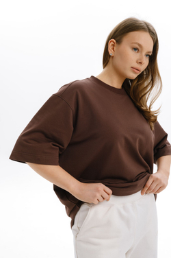 Футболка Mazzika Unisex Oversize OneSize, цвет темный шоколад