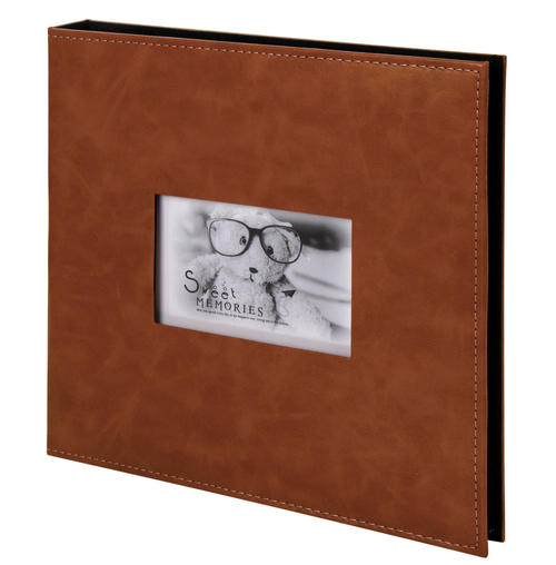 Фотоальбом BRAUBERG "Premium Brown" 20 магнитных листов 30*32см, под кожу, коричневый, 391185