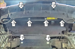 Защита радиатора. 2 мм, Сталь. для Nissan Pathfinder 2010-2014, Motodor.71406