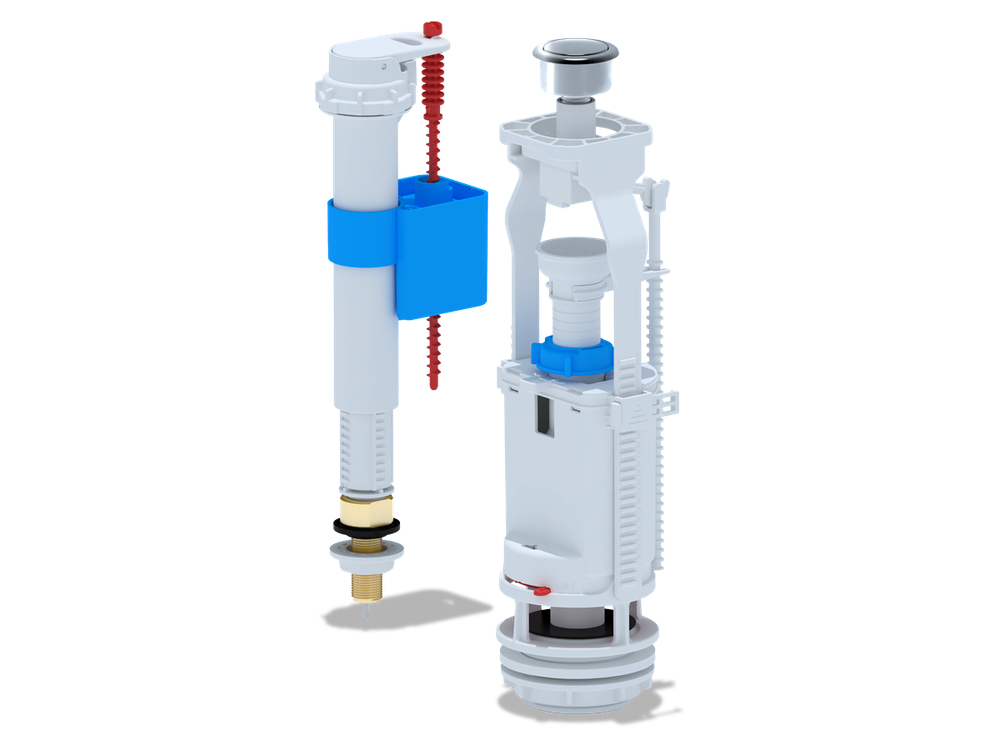Набор с ниж. под. 3/8 латунькнопка хром