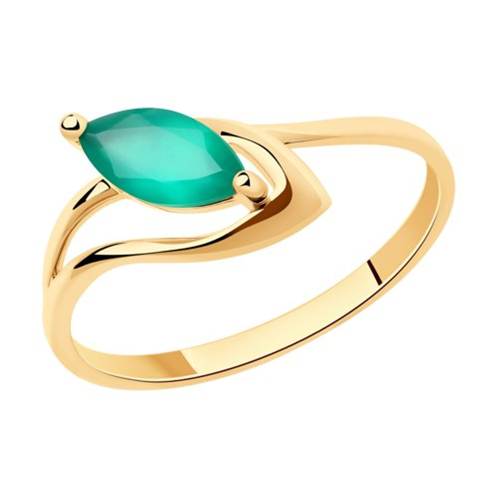 Кольцо из золота с агатами