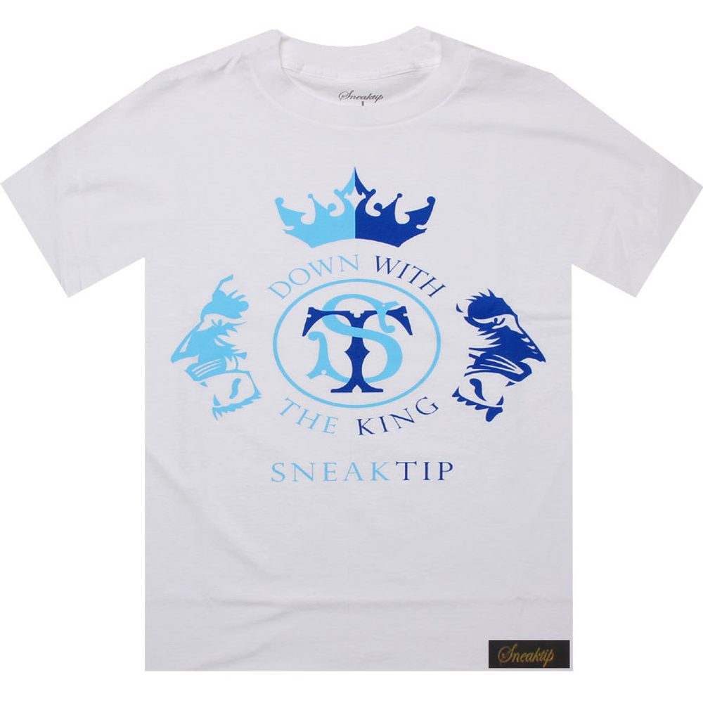 Футболка Sneaktip Down With The King белая вид спереди