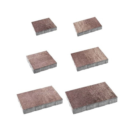 Тротуарная плитка АНТАРА Б.1.АН.6, комплект из 6 видов плит Искусственный камень Плитняк