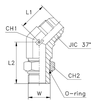 Штуцер FRA45 JIC 9/16 - UNF 9/16
