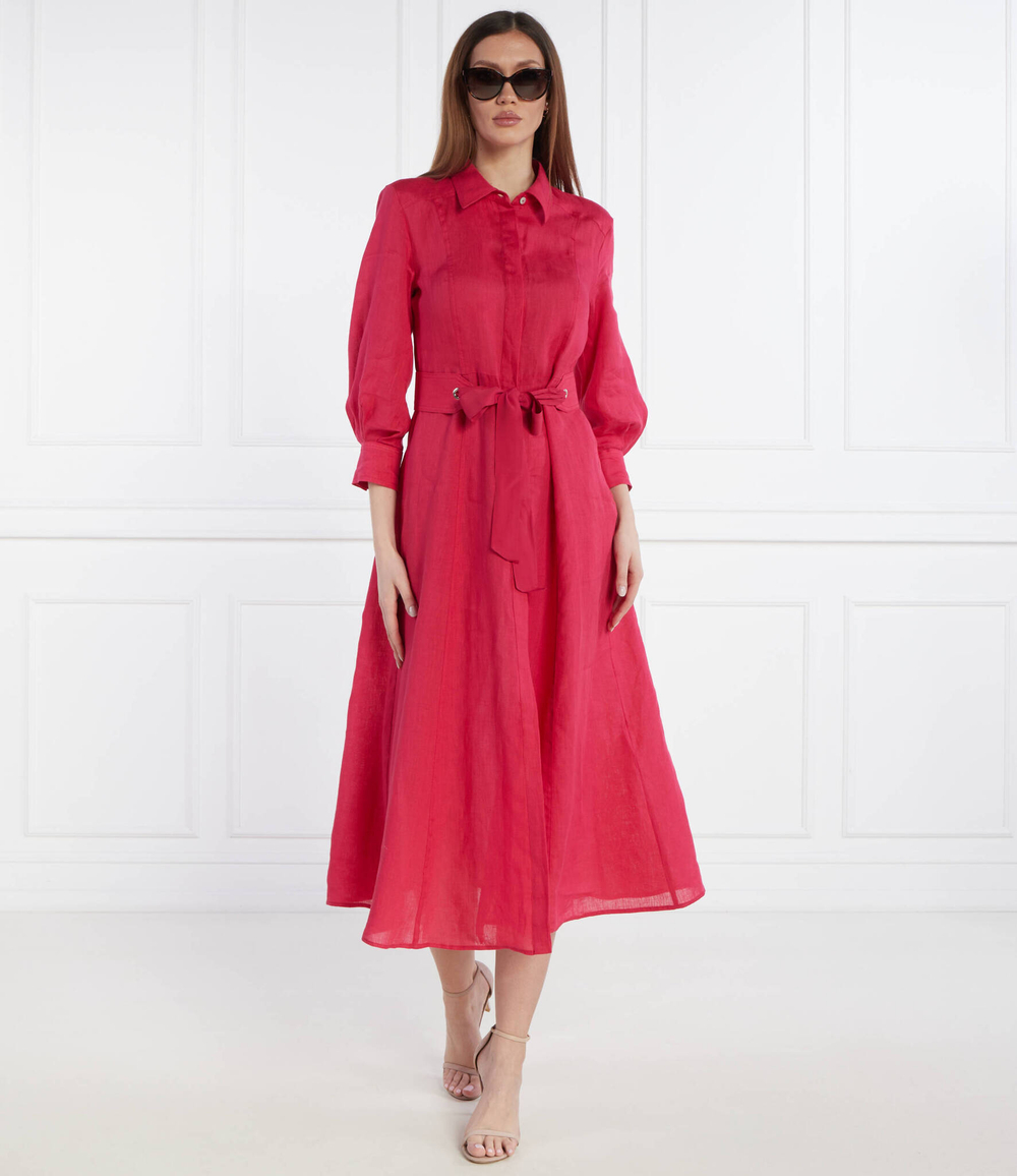 Льняное платье с ремешком ESTASI Marella SPORT - малиновый(13221094)