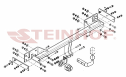 Фаркоп на Mercedes A-Class w176 (кроме AMG package) 2012-2018, Mercedes B-Class w246 (кроме AMG package) 2011-2018 без подрезки бампера (паспорт и сертификат в комплекте)(без электрики) Steinhof.M-101