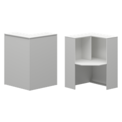 Стойка угловая левая А-555 Белый 900x900x1220 Ресепшн