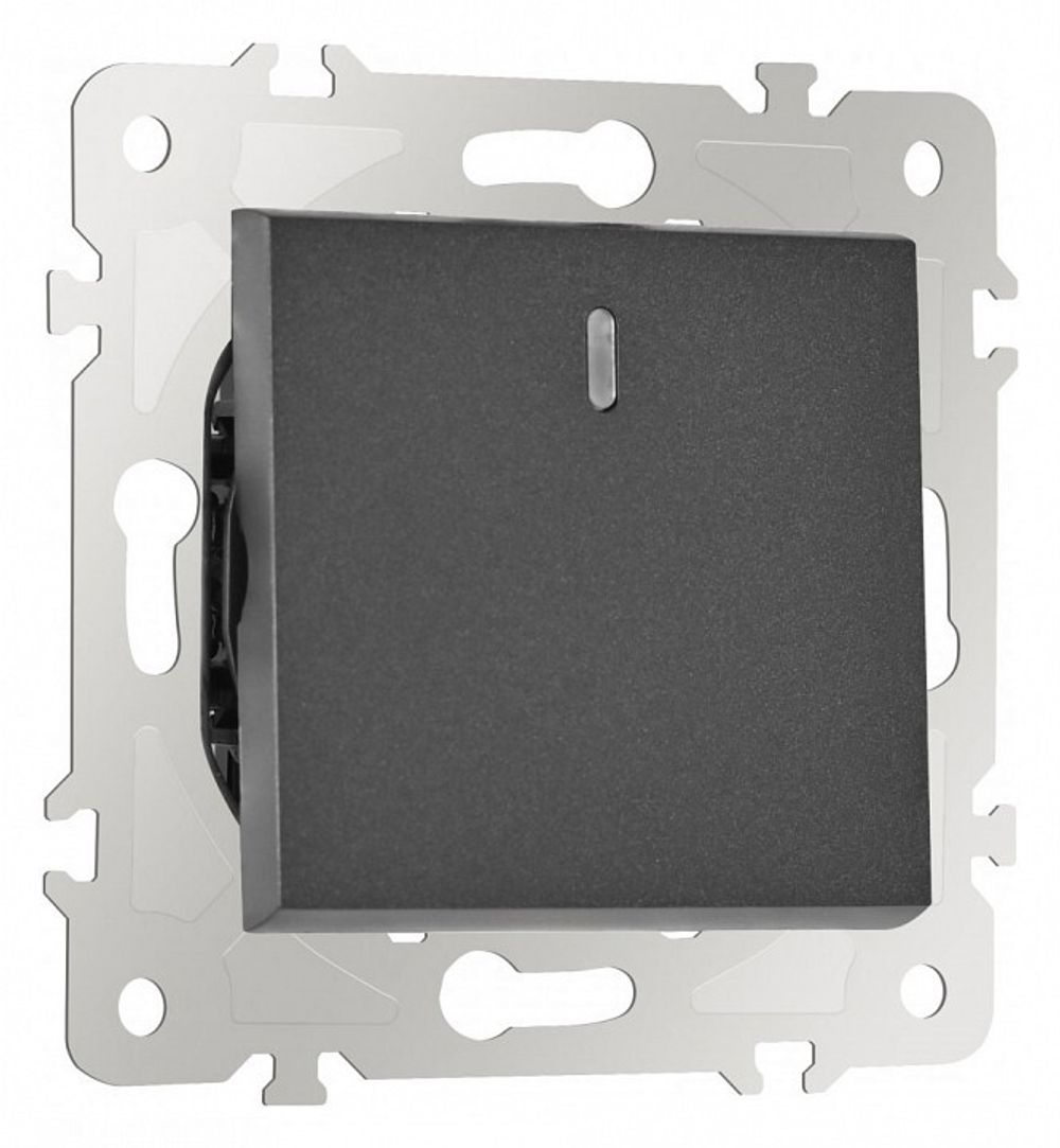 Выключатель перекрестный одноклавишный с подсветкой без рамки Arte Milano 203 203.35-1.black