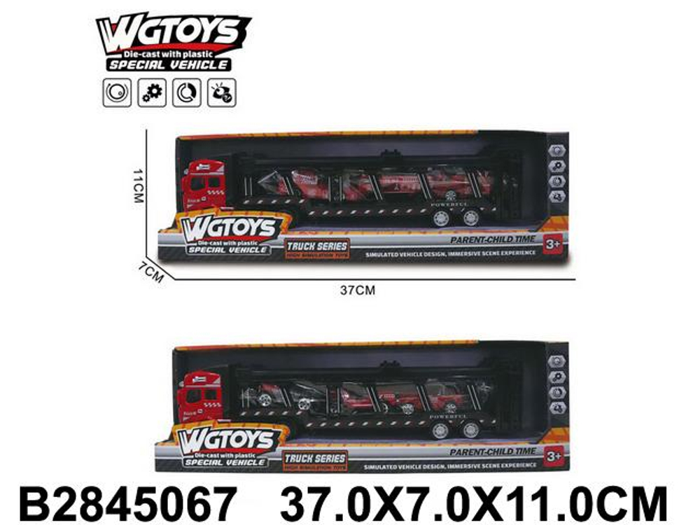 Автовоз ин. + 3 машинки, коробка W2212-12D