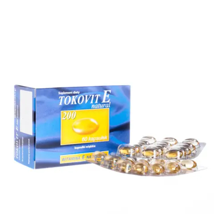 Диетическая добавка Tokovit E Natural 200 с витамином Е, 60 капсул