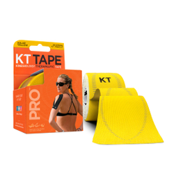 Кинезиотейп KT Tape PRO, Синтетическая основа, 20 полосок 25х5см, преднарезанный, цвет Solar Yellow