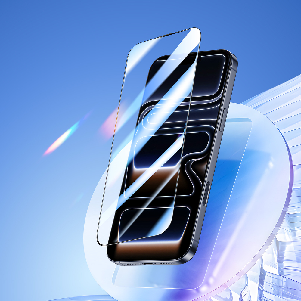 Защитное стекло для iPhone 17 Pro, серия Roga Series от Dux Ducis (комплект с ванночкой для автоматического выравнивания и установки)