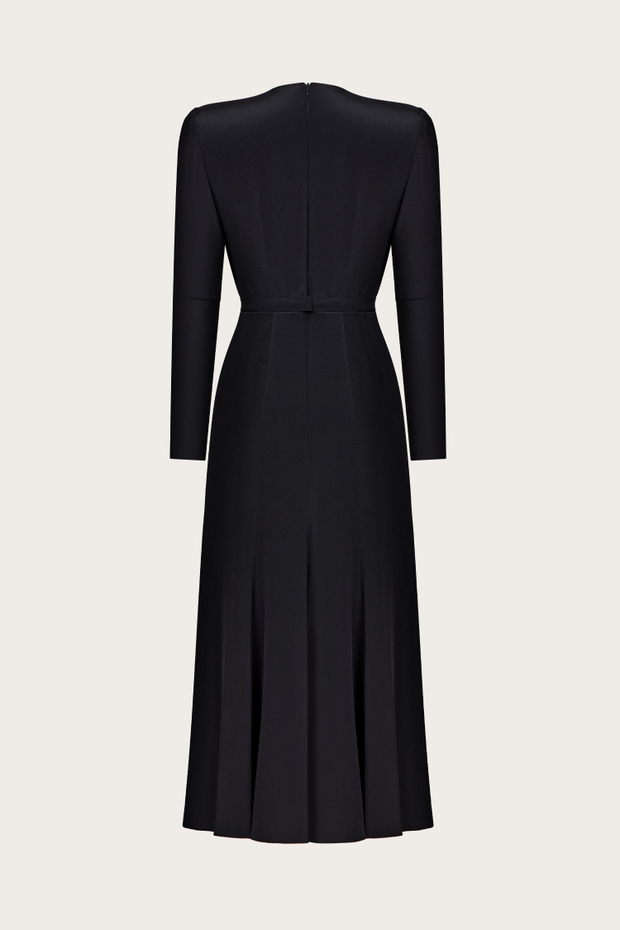 Платье из шелка с декоративным воротником