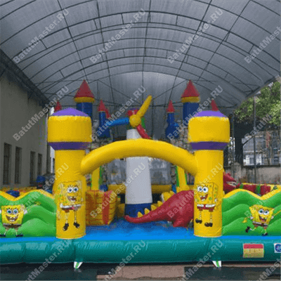 Большой надувной батут "Средневековье" 20*20*5 м