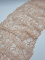 Кружево эластичное тёмно-бежевое/загар К718