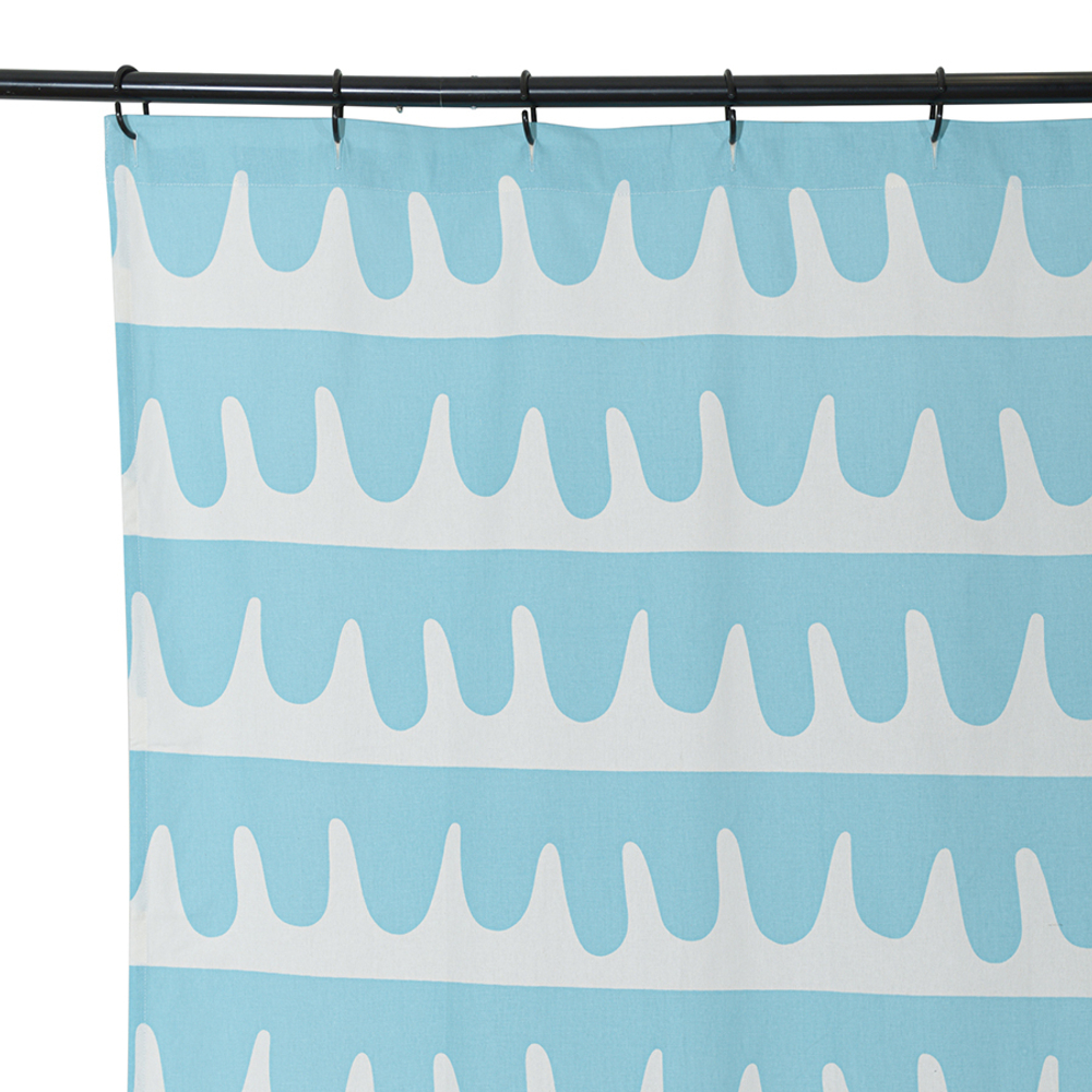 Штора для ванной Popple голубого цвета Cuts&Pieces 180х200 см