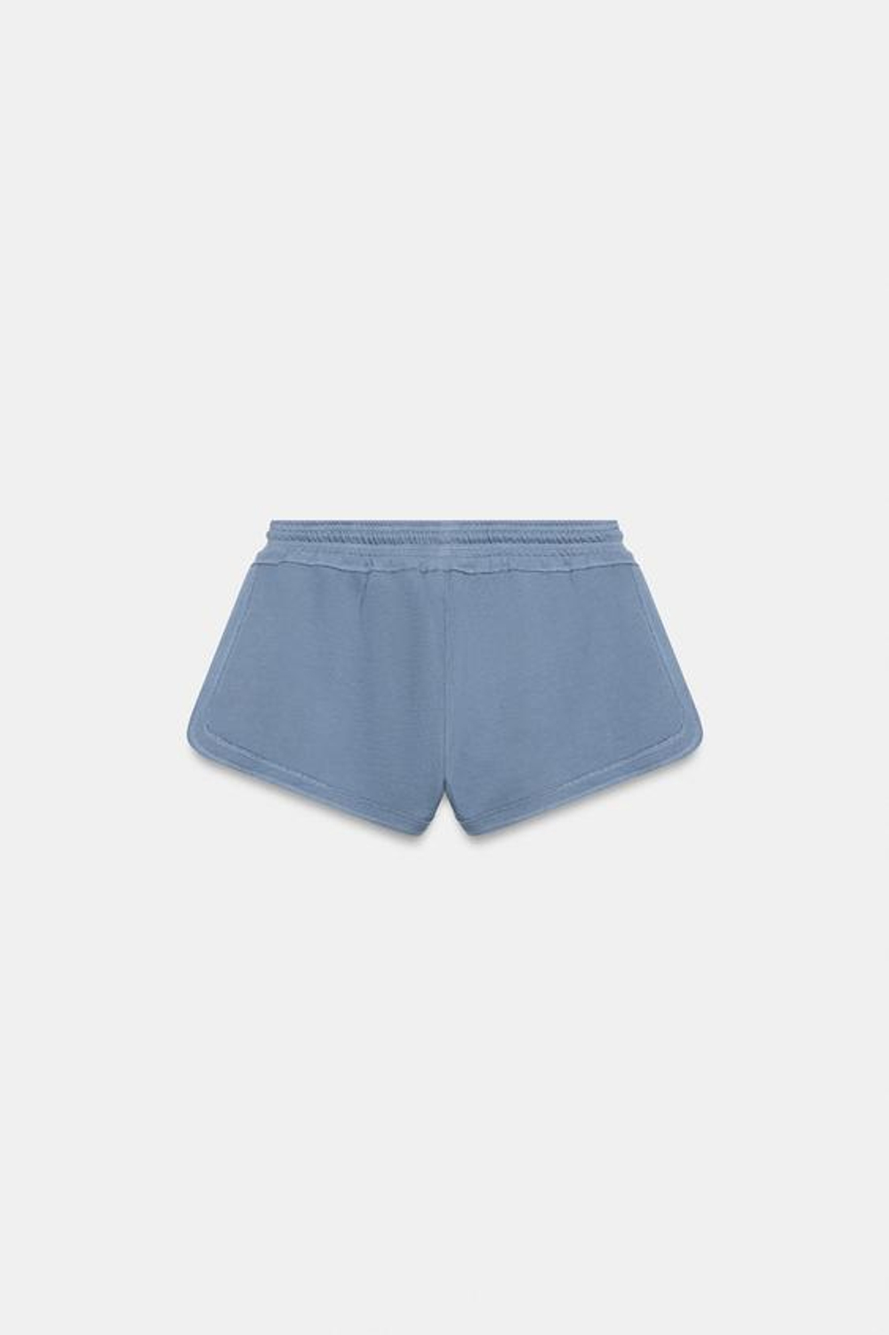 ZARA ШОРТЫ НА ШНУРКАХ С ЭФФЕКТОМ ПОТЕРТОСТИ, ЯРКО-СИНИЙ