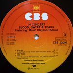 Blood, Sweat & Tears Featuring David Clayton-Thomas – In Concert 2LP (Голландия 1976г.) Т