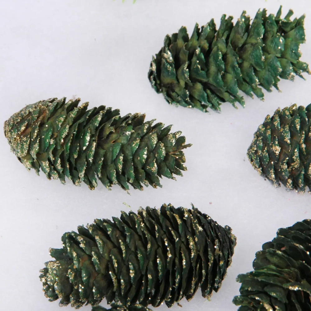 Композиция для декора «Сказочные шишки» 10*10*13 см (120 гр), зелёный