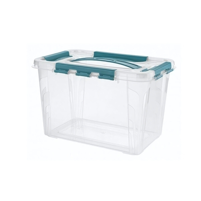 Ящик для хранения универсальный с замками и ручкой "grand box", 290х190х180мм, 6,65л (голубой)