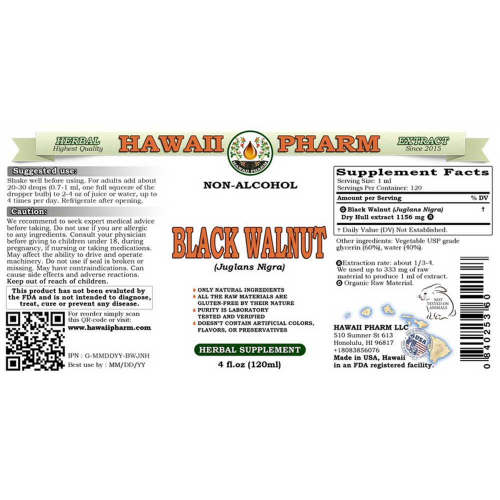 Hawaii Pharm - Black Walnut 120 ml