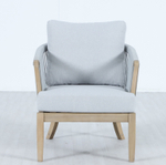 Кресло деревянное с подушками Tagliamento Veneto, светлый тик, серый
