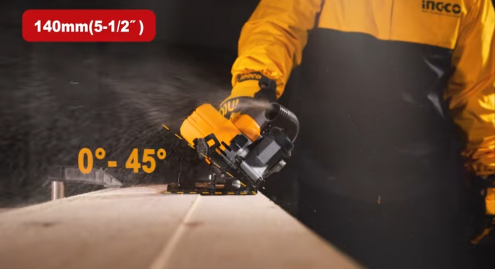 Аккумуляторная циркулярная пила INGCO CSLI14023 INDUSTRIAL 20 В 140 мм 1х4 Ач