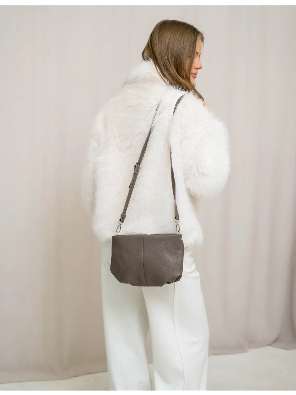 Сумка через плечо маленькая клатч натуральная кожа