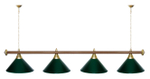 Лампа STARTBILLIARDS 4 пл. (плафоны зеленые,штанга золотая,фурнитура золото)