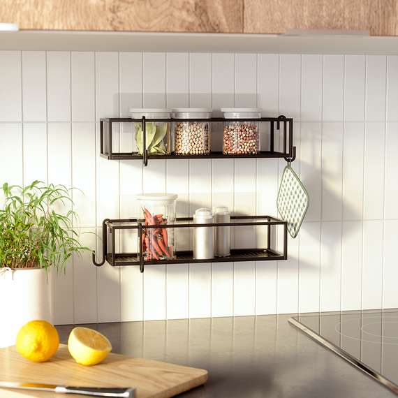 Набор из 2-х полок для ванной cubiko, черные