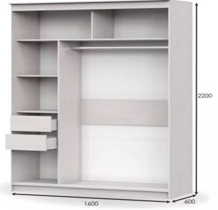 ШКП-5 (Мебель-Ти) Шкаф-купе 1,6 (графит серый)