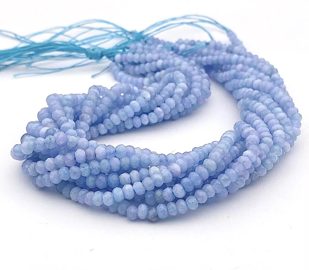 44260-аква Кварц тон. аквамариновый, гранёный рондель 4*3мм, нить 35см