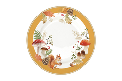 Набор десертных тарелок 4шт 19см Easy Life Autumn Breeze Белка и грибы Микс белая